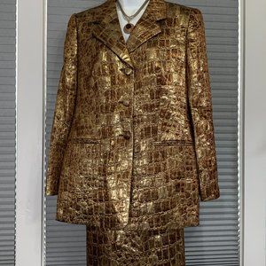 Couture Louis Feraud Croc Skirt Suit 1960's, 70's